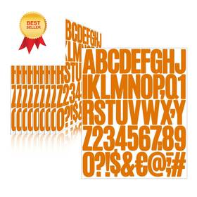 Llewyn 713079255621 500 Pcs 10 Sheets Letter Stickers Self Adhesive 2 Inch Orange