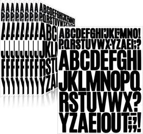 Hx23690 Llewyn 780 Pieces 10 Sheets Letter Stickers Vinyl Mailbox Alphabet 1in&2in Black