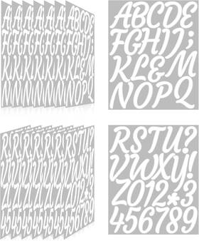 Hxys2466 Llewyn 336 Pieces 16 Sheets Letter Stickers Self Adhesive Waterproof 3 Inch White