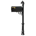 Lm-701-lpst-bl Qualarc Lewiston Equine Mailbox With Post Ornate Base 814728015372