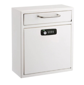 631-05-whi-kc Lockable Mailbox Durable Galvanized Steel Scratch-resist Wall Mount White Metal