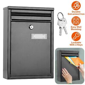 Gpct3262 Lockable Wall Mounted Mailbox For Newspaper Letter Post Door Mail Box With 2keys