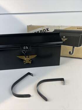 Loc-1 Lockbox Vintage Metal Mail Box Ranch Style Retro Unused In Locking Slot 1970s