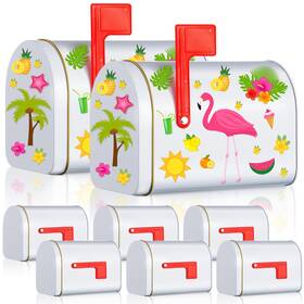 If-lounsweer-1081 Lounsweer 8 Pcs White Mini Tinplate Mailbox Toy Small With Raised Signal Fl