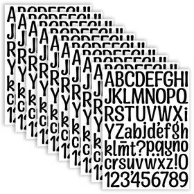 Lpaiwxy Hy-154 690 Pcs Alphabet Stickers 10 Sheets Vinyl Waterproof 1.5 Inch Black
