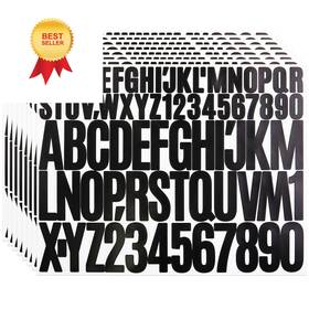 1031672lxus Luenhego 8 Sheets Black Letter Number Stickers 1 Inch And 2 Capital