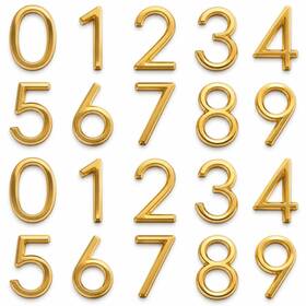 Lyflux Lx-20 2 Inch Self Adhesive Mailbox Numbers 0-9 Gold House Golden