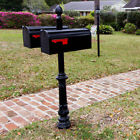 M-81 Vandalet Black Mailbox High Gloss Steel Double With Post Included