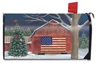M00522 Briarwood Lane Barnside Winter Magnetic Mailbox Cover American Flag Seasonal