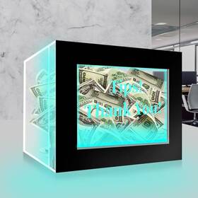 Maflyxda 767700188772 Acrylic Tips Jar With Lock Led Donation Box Remote Keys Sign Holder Ft