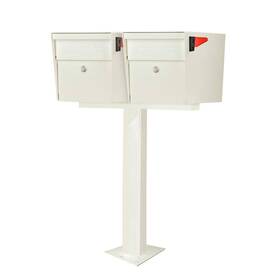 Mail Boss 313032850889 Mailboss X2 Locking Mailbox Post Mount Combo Kit Cream White Surface Pos
