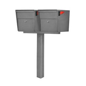 Mail Boss 660753710559 Mailboss X2 Locking Mailbox Post Mount Combo Kit Granite