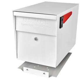Mail Boss 660753710900 7109 Curbside Steel Post Mount Security Locking Mailbox Alpine White