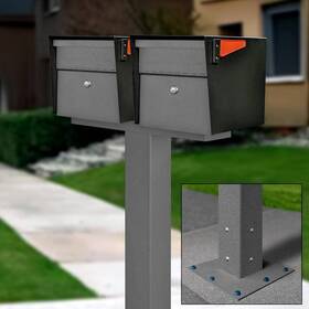 7521-x2-gr-sm Mail Boss Manager X2 Locking Mailbox Kit With Surface-mount Post Granite Black 2