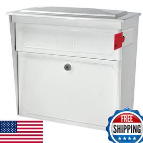 Mail Boss B0c5k2fydm 7179 Townhouse Locking Security Wall Mount Mailbox Alpine White
