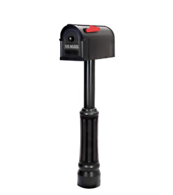 Mpn-804081372403 Mailbox Post Kit Large Black Classic Craftsman Style Rust Proof Durable Mail Box