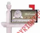 093740 Mailbox Welcome Floral 22" Magnetic Cover Fence 18" Burlap