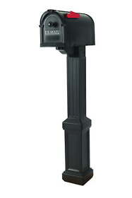 Pp3411bl Mailbox With Post Large Black Classic Newport Craftsman Style Rust Proof Durable