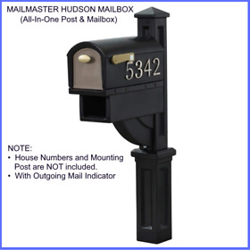 Mailmaster Hudson Mailbox Post Newspaper Holder Heavy Duty Mount Large Black