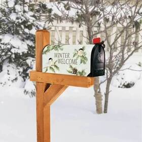 06859 Mailwraps Mailbox Cover Winter Chickadee