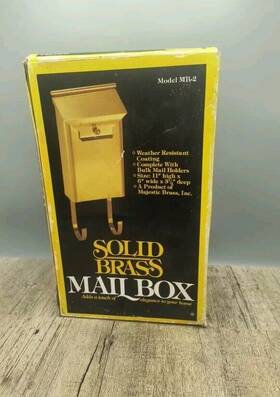 Majestic 018415330018 Vintage Brass Mail Box Solid 11x6 Wall Pocket With Bulk Mill Holders