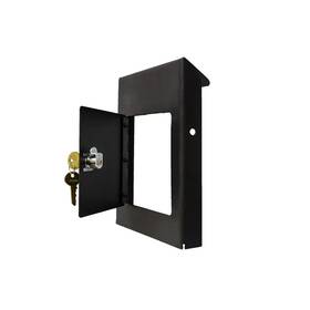 Manchester 711181923179 Cast Aluminum Black Column Mount Locking Mailbox