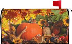 Mantaiyuan 639505250063 Autumn Fall Harvest Mailbox Cover Trees Nature Leaves Thanksgiving Pumpkin Mailb