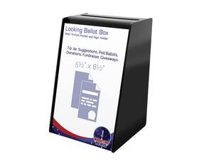 Bb-58-sl Marketing Holders Locking Ballot Box Tip Collection Drop Black Acrylic With 5.5 Inch X 8.5 Sli