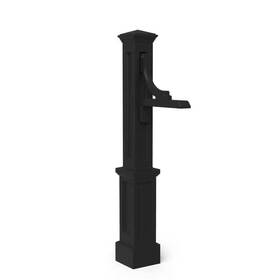 Mayne 726084776456 Woodhaven 56 Inch Tall Black Polyethylene Address Sign Post