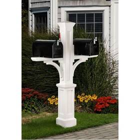 5814w Mayne 758218290071 Newport Plus Double Mailbox Post- White