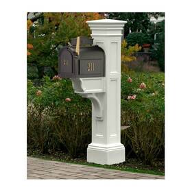 5805w Mayne 758218303405 Liberty Mailbox Post- Whiteite