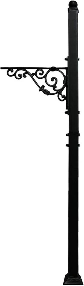 Post-081 Meiyihui 40.2-53 Inch H Heavy Duty Outdoor Mailbox Post Steel Stand Black