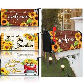 Hen-menkxi-1385 Menkxi 3 Pcs Summer Mailbox Covers 21 X 18 Inch Sunflower Gnomes Magnetic Mai