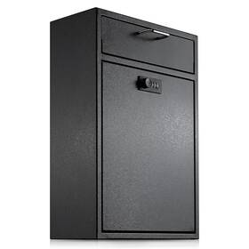 Metateel 850042068359 Wall Mounted Drop Box With Combination Lock Heavy Duty Steel Extra Large Mai