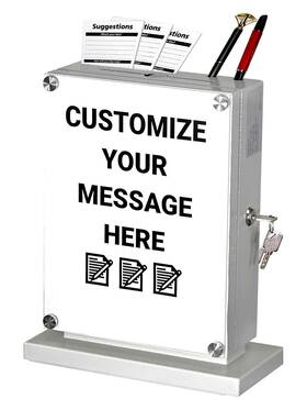 Metateel 850042068410 Suggestion Box With Lock Wall Mount Option - Use As Offering Tithe