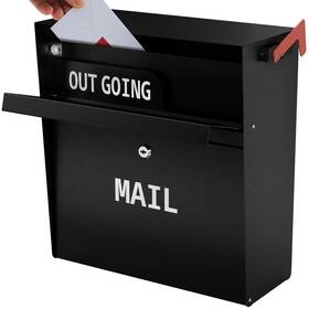 Metateel M-d03-h Wall Mounted Locking Mailbox With Outgoing Mail Slot Secure Drop Box For Hom