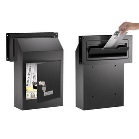 M-d1a-h Metateel Through-the-door Drop Box Deposit Mailbox With Slot Catcher Heavy Duty Steel
