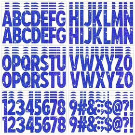 Letter18 Metsyth 376 Pcs 24 Sheets Large Letter Stickers Glitter Big 2.5 Inch Navy Blue