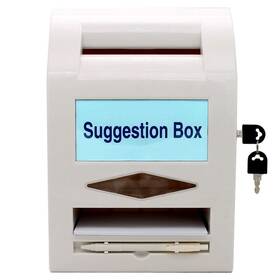 Mioni 726672119375 Suggestion Box With Lock And Pen 6 Tags Donation Mailbox Countertop Wall Mount