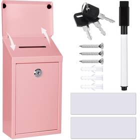 Mkhaslri Kwk0627 Metal Donation Box Charity Steel Collection Office Suggestion Secure Mail
