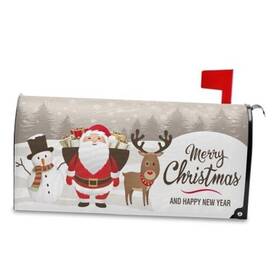 G287398853 Mmstyle Merry Christmas Snowman Santa Claus Mailbox Cover Standard Size Happy New Year