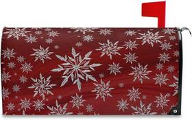 G319101579 Mmstyle Christmas Sliver Snowflake Red Mailbox Cover Standard Size Happy New Year Winter