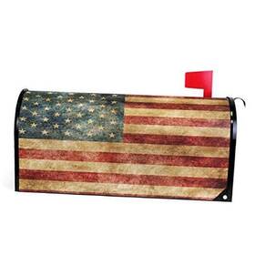 Pd-33519 Mmstyle Vintage American Flag Us Stars And Red Stripe Mailbox Covers 21x18 Multi6