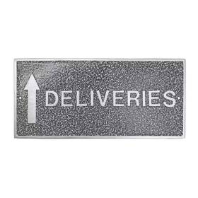 Montague Metal Products 711181440850 7.25 Inch X 15.25 Deliveries With Up Arrow Standard Rectangle Statement Plaqu