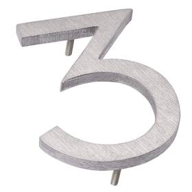 Mhn-08-f-ba1-3 Montague Metal Products 737276010784 House Numbers 8 Inch Polished Brushed Aluminum