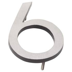 Montague Metal Products 737276018605 16 Inch Satin Nickel/black Tone Alumunim Floating Or Flat Modern House Number 6