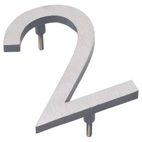Mhn-16-f-gy2-2 Montague Metal Products 737276020561 Solid Brushed Aluminum Modern Floating Address House Numbers