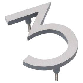 Mhn-16-f-gy2-3 Montague Metal Products 737276020578 Solid Brushed Aluminum Modern Floating Address House Numbers