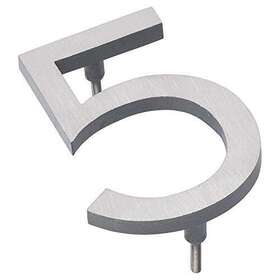 Mhn-16-f-gy2-5 Montague Metal Products 737276020592 Solid Brushed Aluminum Modern Floating Address House Numbers