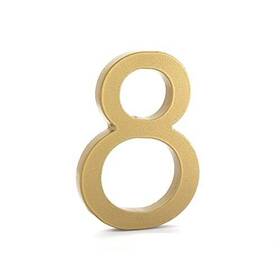 Montague Metal Products 737276020820 16 Inch Gold Alumunim Floating Or Flat Modern House Number 8